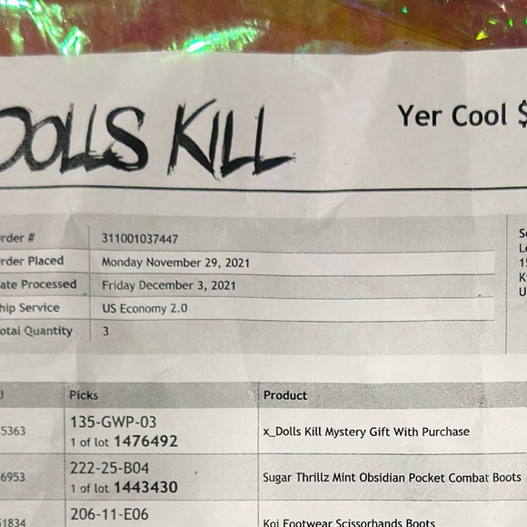 Dolls Kill/ Sugar Thrillz Mint Obsidian Size 8 Combat Boots SOLDOUTSTYLE⚠️NWT⚠️ - Picture 5 of 16